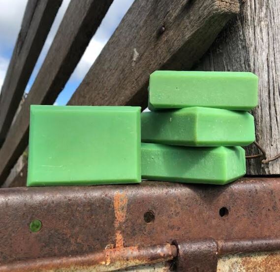 Lime and Green Clay Goat Milk Soap - Naked