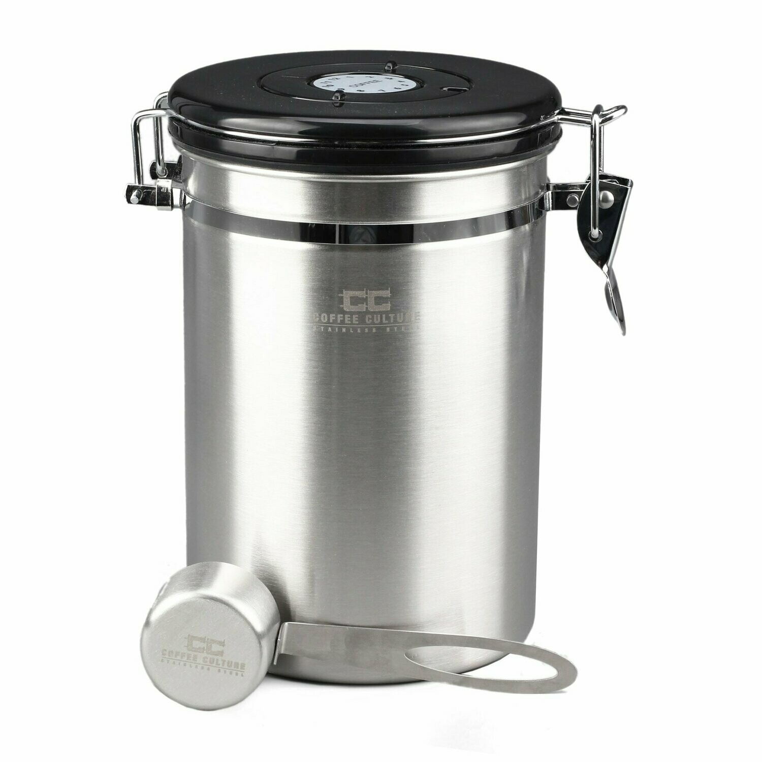 Coffee Culture Stainless/Canister - Black/Brushed Stainless