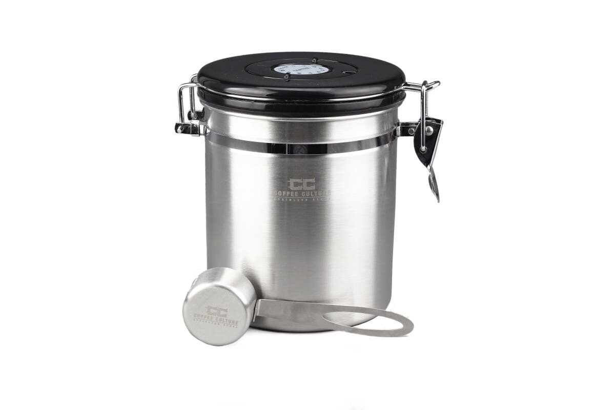 Coffee Culture Stainless/Canister - Black/Brushed Stainless