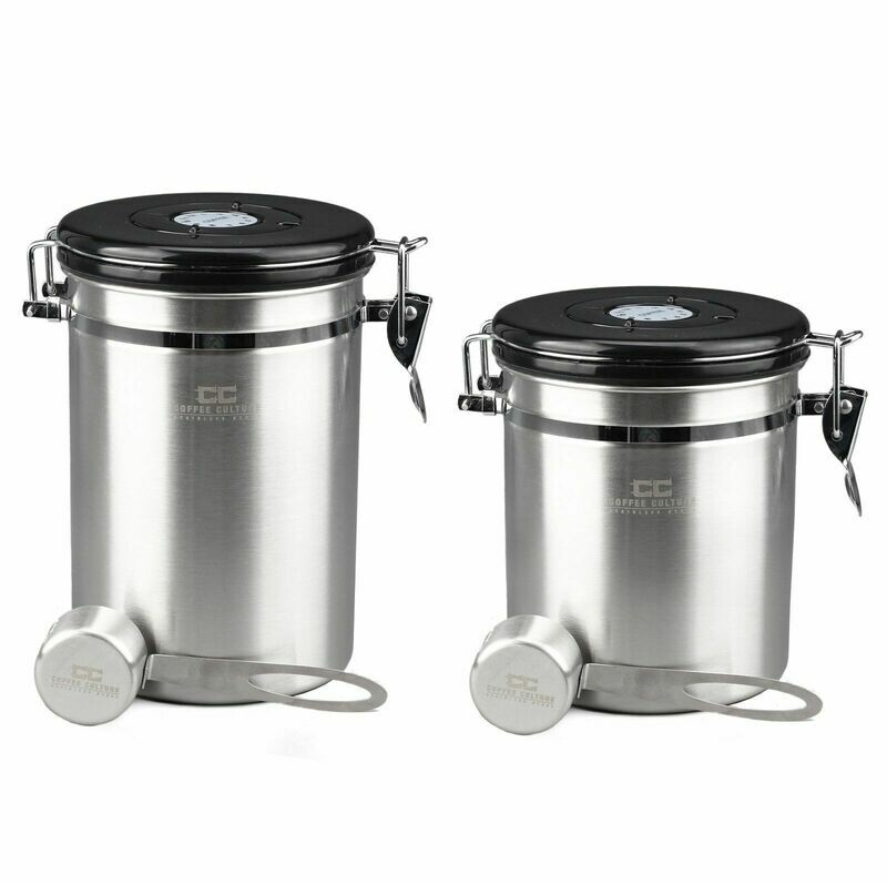 Coffee Culture Stainless/Canister - Black/Brushed Stainless Coffee Culture Stainless/Canister - Black/Brushed Stainless