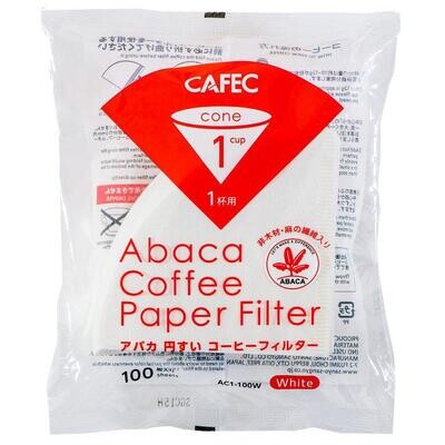 Cafec - 1 Cup  ABACA Filter Paper - 100 pack