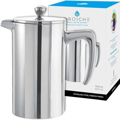Grosche - French Press DUBLIN Stainless Steel​ 8cup