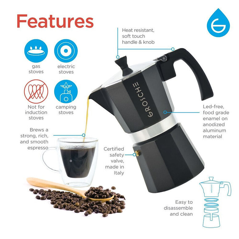 Grosche - Stovetop Espresso Coffee Maker: Milano