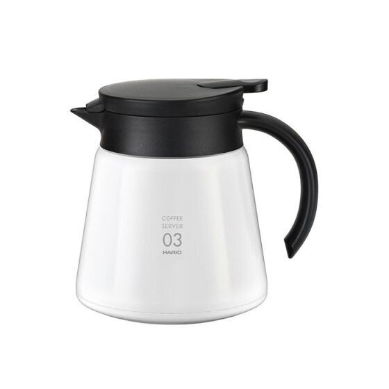 Hario V60 Insulated Stainless Server, size: 750ml, Colour: White