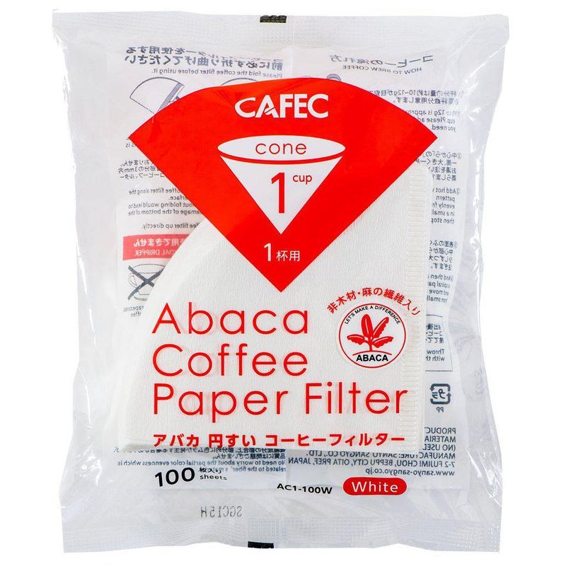 Cafec - 1 Cup  ABACA Filter Paper - 100 pack
