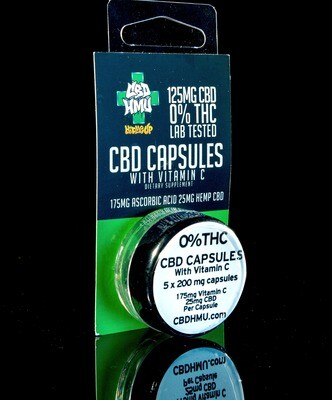 CBD HMU - capsules with vitamin c - 125mg CBD - 5 count