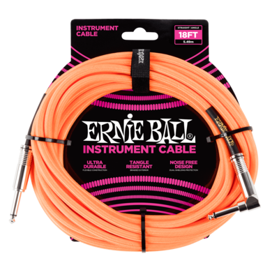 Ernie Ball Instrument Cable (18FT Orange)