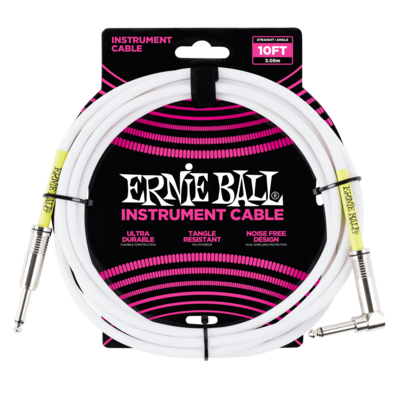 Ernie Ball Instrument Cable (10FT Blanc)