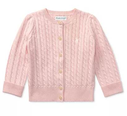 Polo Ralph Lauren Baby Girls Cable Cardigan - 6  months
