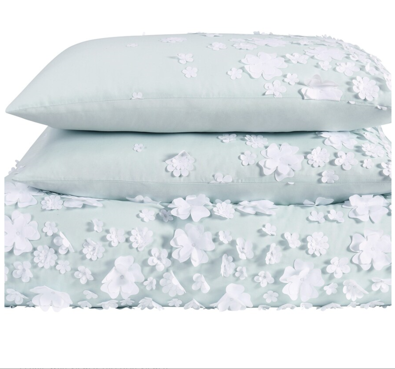 Confetti Flowers 2-Piece, Mint,  Comforter Set