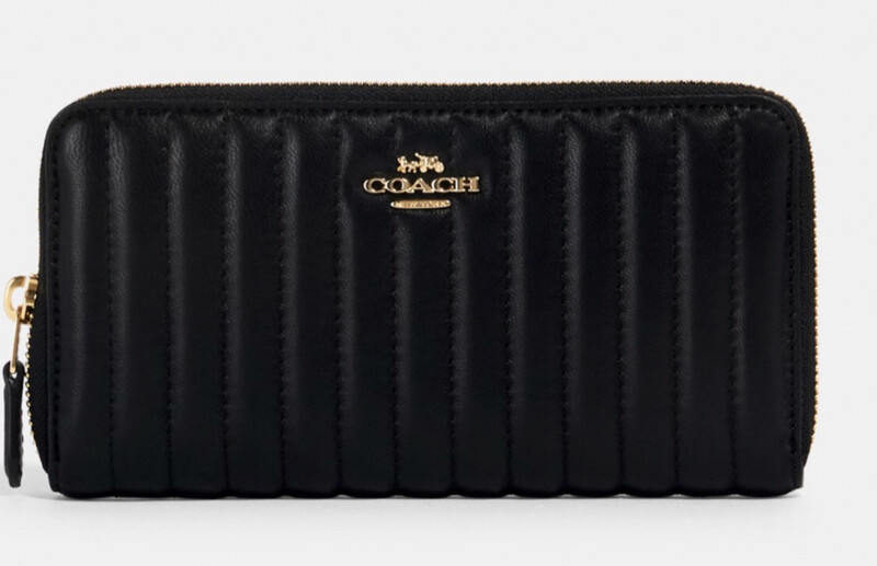 COACH, Accordion Zip Wallet With Linear Quilting