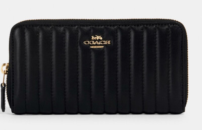COACH, Accordion Zip Wallet With Linear Quilting