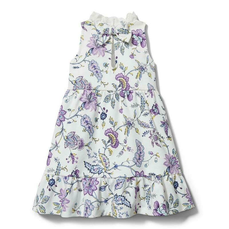 Janie And Jack,  FLORAL PONTE DRESS + Socks ( size : 6-12 months)