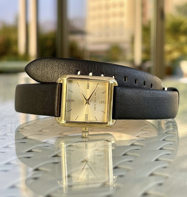 Michael Kors, Women's Drew Three-Hand Black Leather Watch