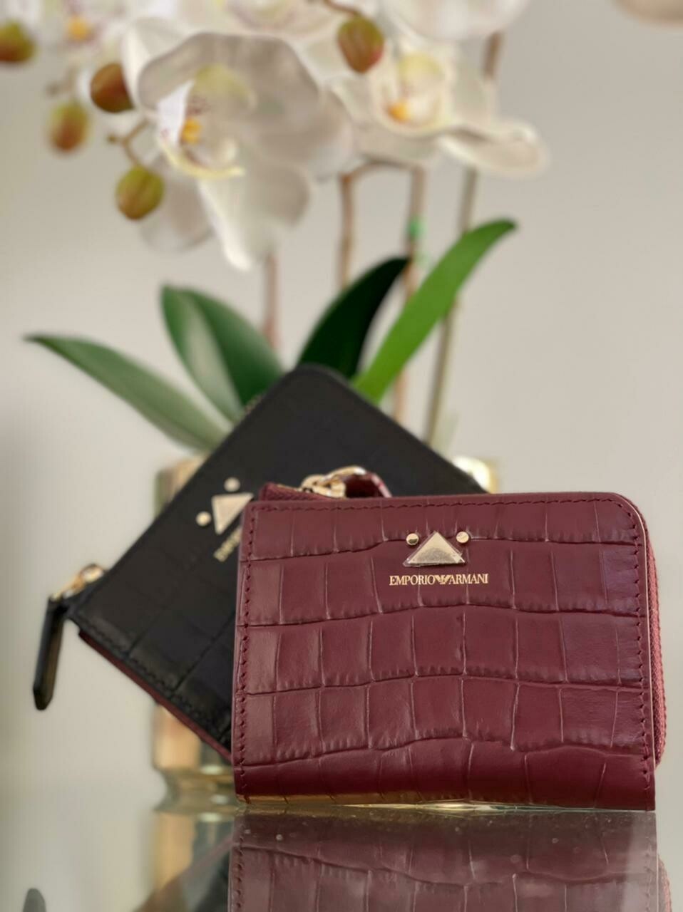 Emporio Armani, Maroon  woman wallet