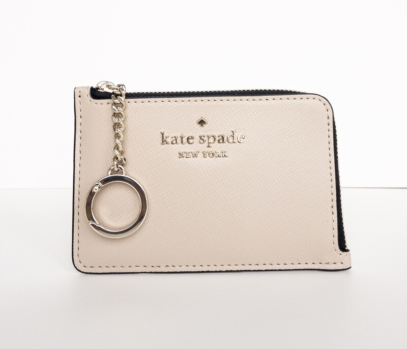 Kate Spade, Staci Colorblock Medium L-Zip Card Holder in Warm Beige Multi