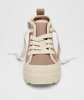 Zara, COTTON HIGH-TOP SNEAKERS -size:23
