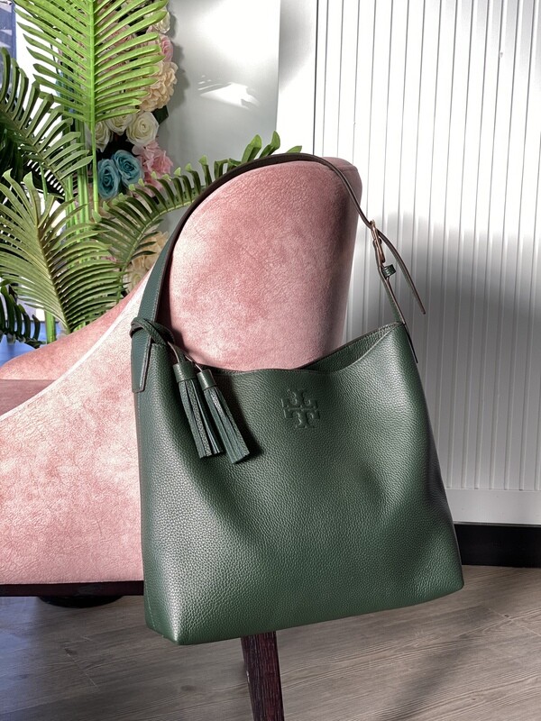 Tory Burch, green tote bag