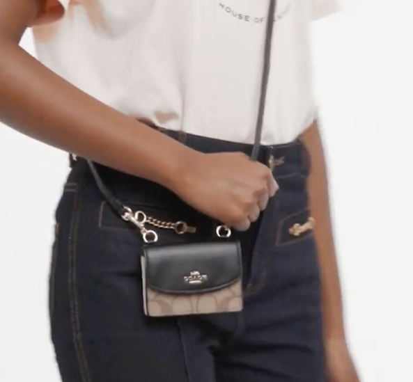 COACH, Mini Wallet On A Chain In Signature Canvas