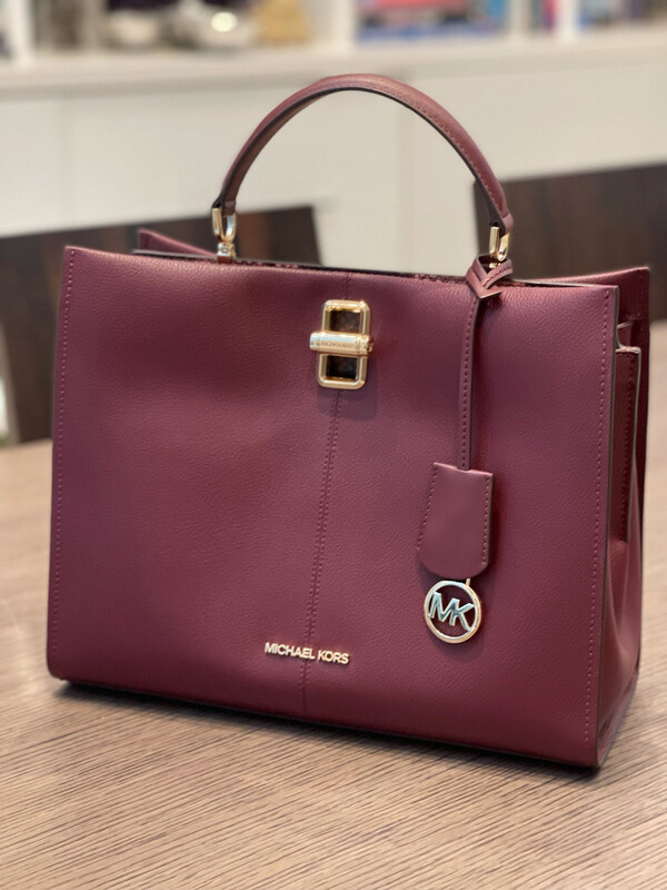 Michael Kors, Penelope Large Leather Satchel New With Tags Merlot