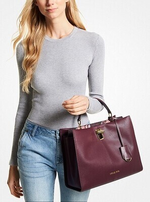 Michael Kors, Penelope Large Leather Satchel New With Tags Merlot