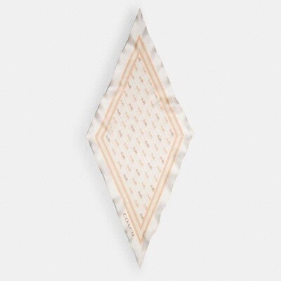 Coach , Horse And Carriage Print Silk Diamond Scarf