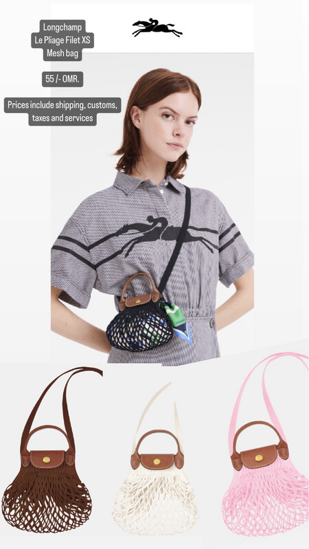 Longchamp, LE PLIAGE FILET XS MESH BAG -Black