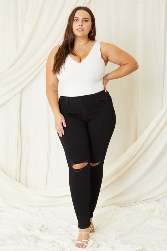 KanCan X Blk Dist Skinny KC6008BBK