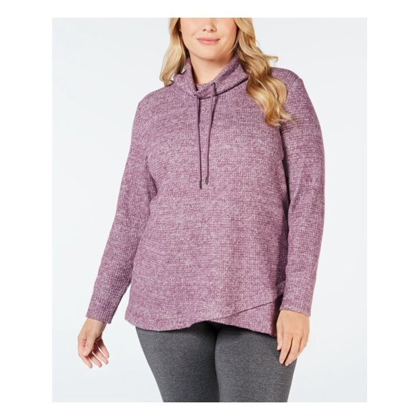 Heather Purple X Waffle Pullover Top
