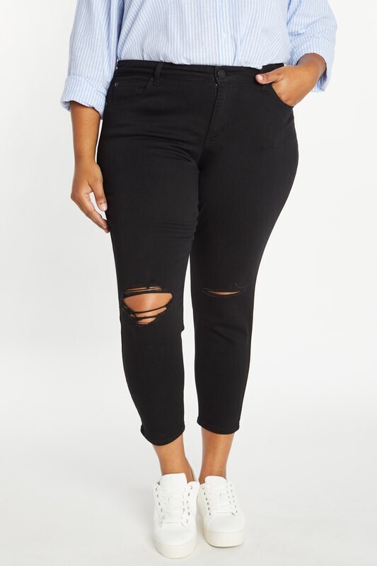 Enjean X HR Blk Dest Jeans