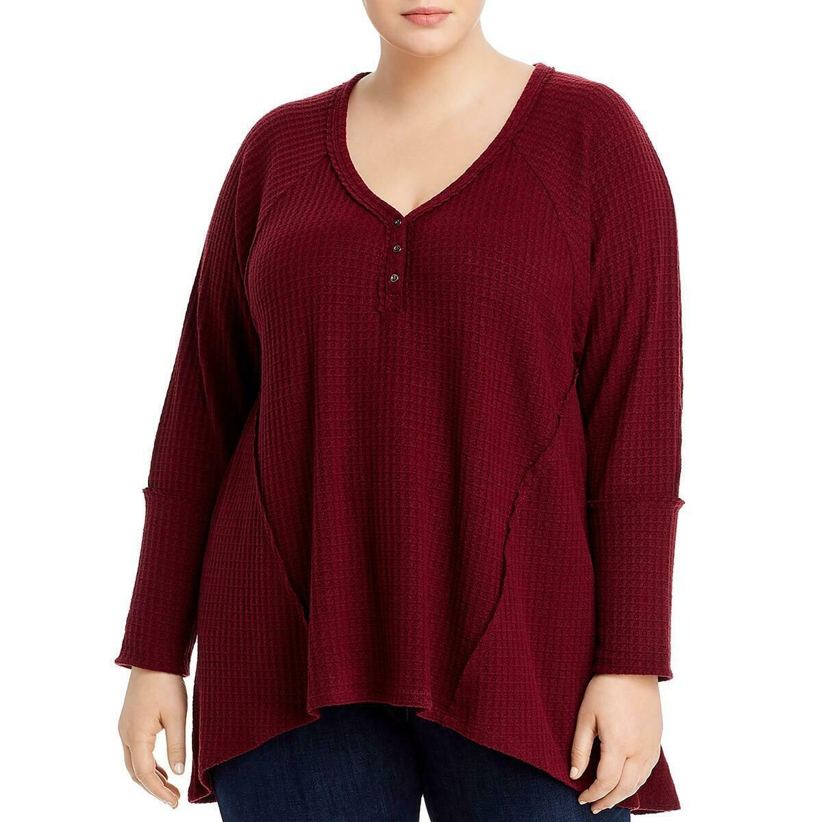 CP X Wine Waffle Knit Top 