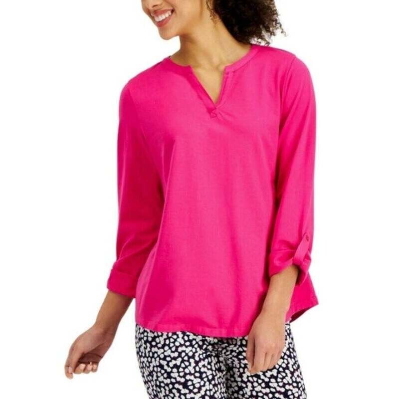 CC 100% Pima Cotton Knit Top Pink