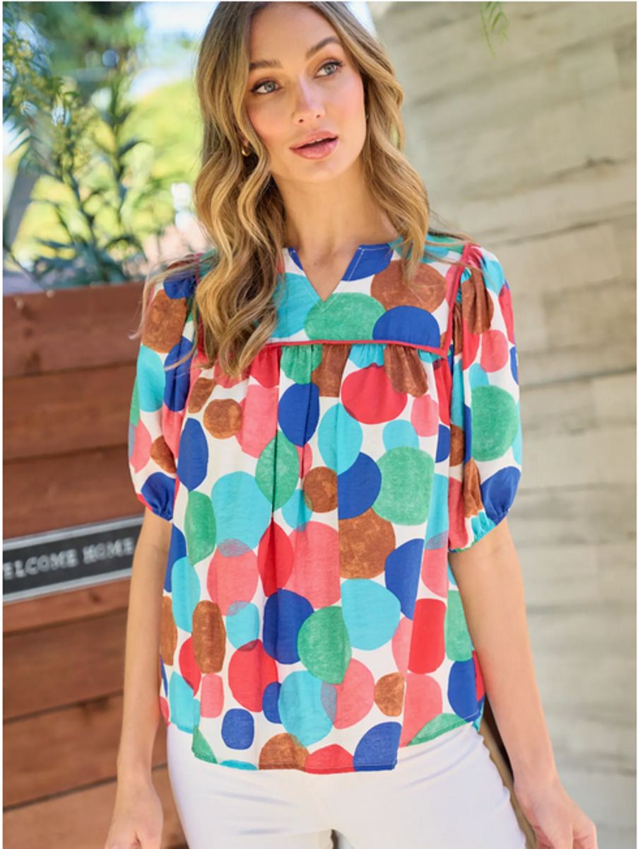 Nicabel X Dot Print Top