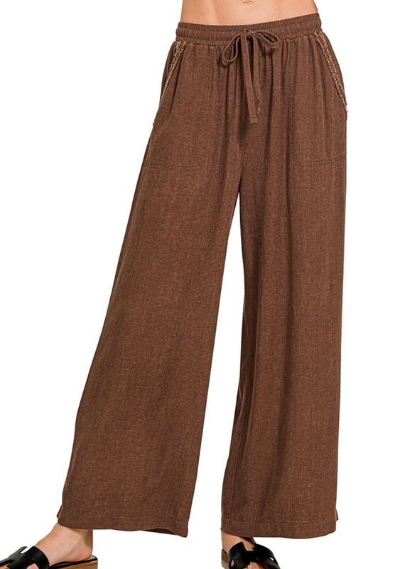 ZE Wide Leg Linen Pants