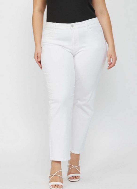 Mica X Straight Ankle White