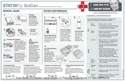 Quick Reference Poster Maintenance STATIM 2000 &amp; 5000