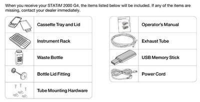 Included with the STATIM 2000 G4