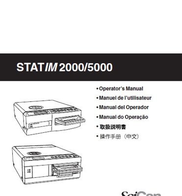 Operator's Manual STATIM 2000 &amp; 5000 latest versions