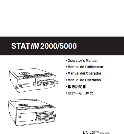 Operator's Manual STATIM 2000 &amp; 5000 latest versions