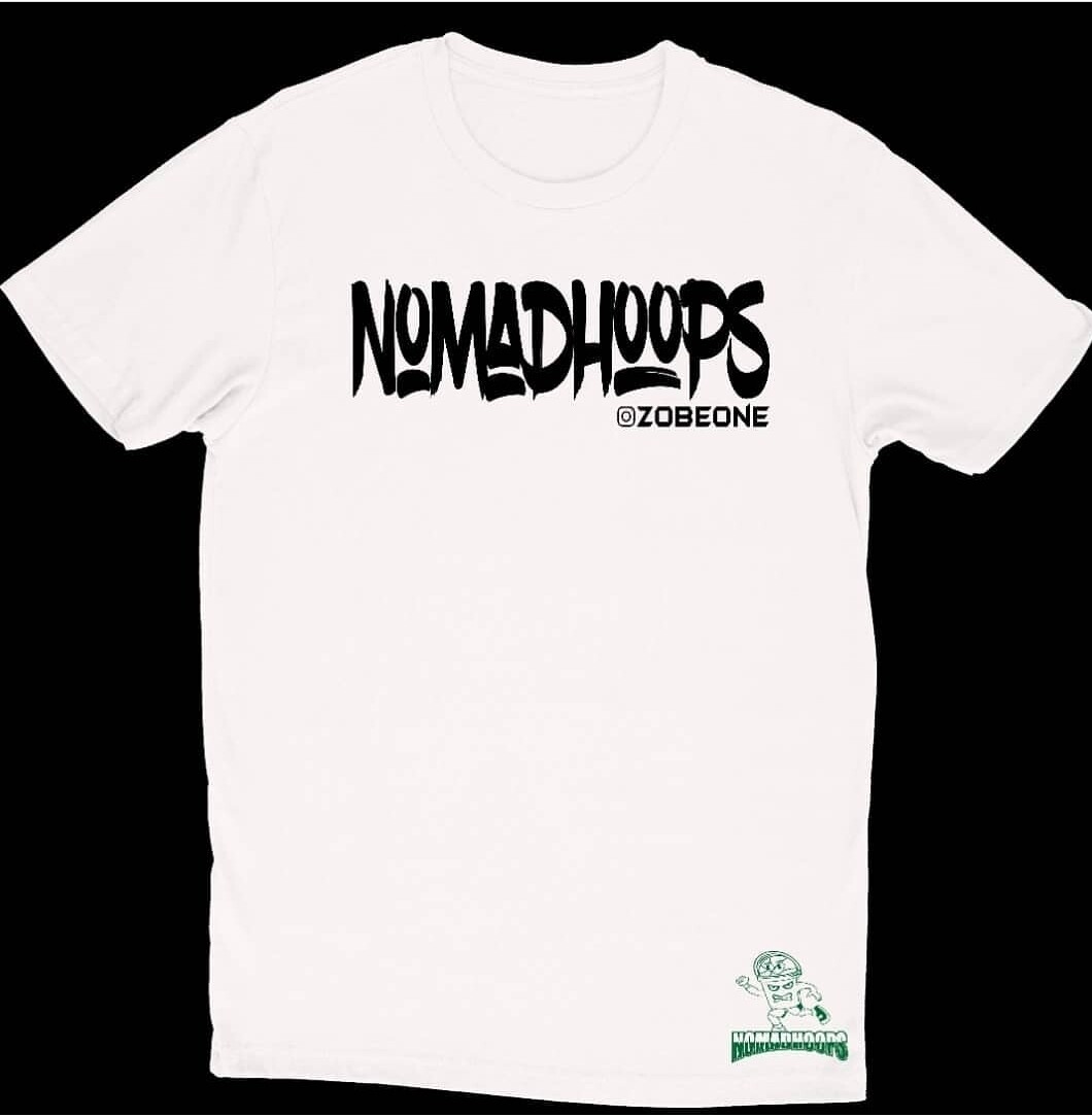 White Original Nomadhoops Tee w/ green White Original Nomadhoops Tee w/ green