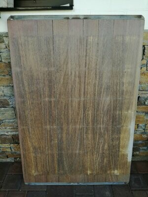 ca. 140 x 109,5 x 4,2 cm Couchtisch BANGKIRAI Massivholz Natur Tischplatte