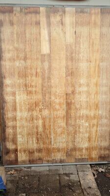 ca. 140 x 110 x 5 cm Couchtisch BANGKIRAI Massivholz Natur Tischplatte