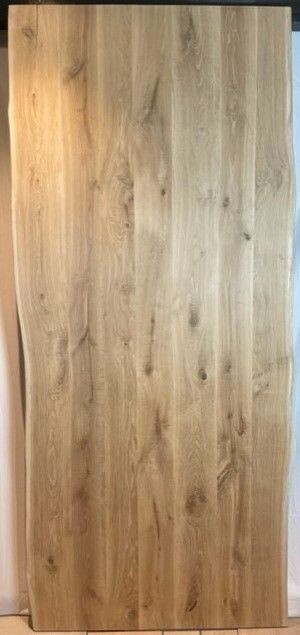 240 x ca. 100 x 4 cm Wildeiche geschliffen, Massivholz Tischplatte Baumkante