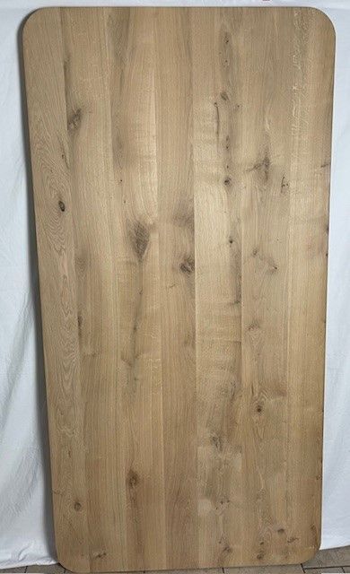 200 x 100 x 6 cm Tischplatte Eiche geschliffen abgerundete Ecken