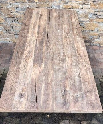 ca. 220 x 99 x 5 - 5,5 cm Altholz Eichen Tischplatte mit gerader Kante