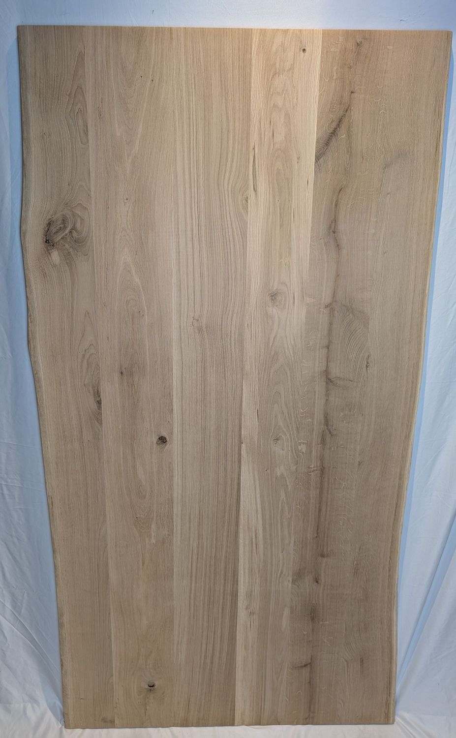 180 x ca. 92 - 95 x 4 cm Eiche geschliffen, Massivholz Tischplatte Baumkante