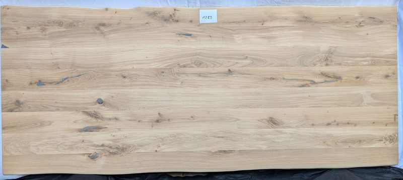 240 x ca. 100 x 101 x 4 cm Wildeiche, Massivholz Tischplatte Baumkante