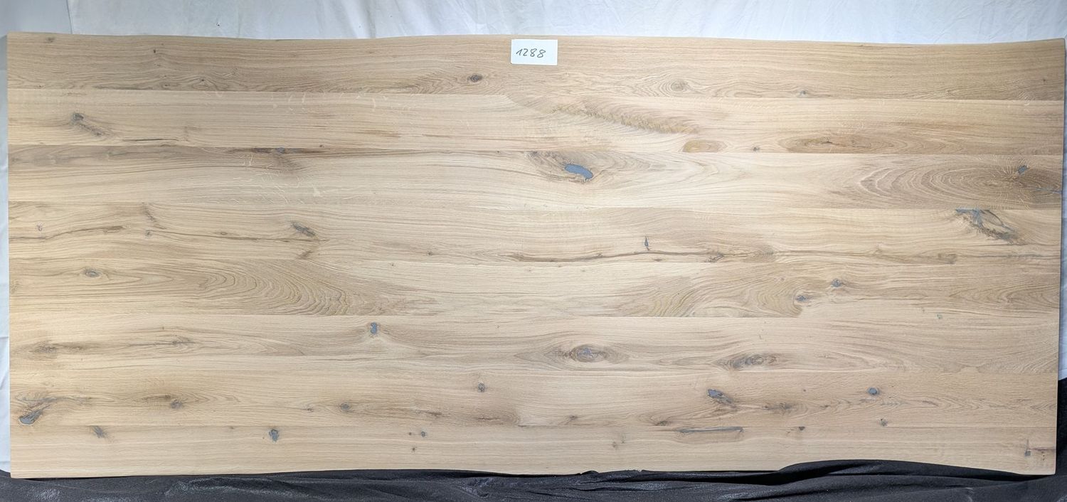 240 x ca. 100 x 101 x 4 cm Wildeiche, Massivholz Tischplatte Baumkante