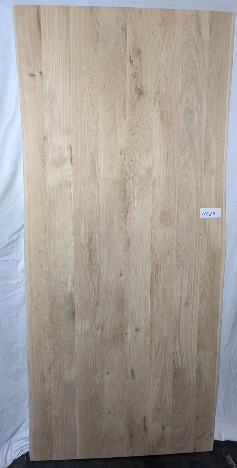 220 x ca. 99 - 101 x 4 cm Eiche Massivholz Tischplatte Baumkante