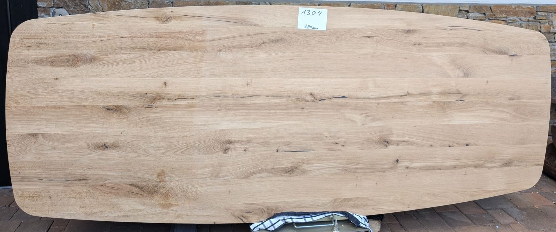 NEU Tischplatte Eiche vollmassiv Danish oval mit Schweizerkante   280 x ca. 89 -110 x 4 cm